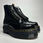 Dr. Martens  Sinclair Distressed Patent Leather Platform Boots in Black Photo 0