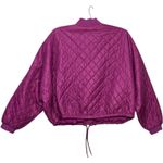 Free People  Easy Quilted Bomber Jacket Purple Zipper Oversized Dolman Size Small Photo 8