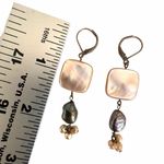 Mother of Pearl & Baroque Pearl Dangle Earrings Photo 5