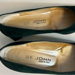 St. John  Vintage Green and Gold Low Suede Heels Size 6 Photo 8