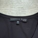 Veronica Beard Jeans Cotton Ruched Ruffle Hem Short Sleeves Black Dress Size M Photo 4