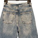 ZARA  High Waisted Wide Leg Raw Hem Ripped Knee Jeans, Sz 6 Photo 5