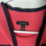 Talbots Lightweight Knit Sweater Pink Navy Striped Crewneck Womens XL Photo 2