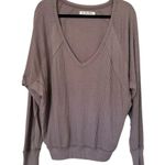 Free People  Santa Clara Thermal Waffle Knit Long Sleeve Womens Small Photo 2