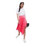 ASOS New Design Women's 6 Small Pink Asymmetrical Hem Midi A Line Skirt Snake Photo 9