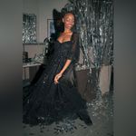 Selkie Princess Sequin Maxi Gown Glitter Bustier NYE Black Large NWT Photo 9