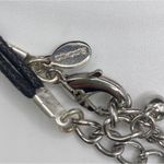 Chico's Hammered Metal Pendant Necklace Multi Strand Leather Necklace Artsy Edgy Photo 3