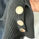 Karl Lagerfeld Black Ribbed Oversized Cotton Blend Sweater Gold Hardware Size XL Photo 4