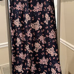 Loft  Wide Leg Dress Pants Womens 8 Petite Navy‎ Floral Crop Photo 0