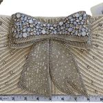 Mary Frances Cherish Embellished Bow Crossbody Bridal Clutch Handbag Purse w/COA Photo 11