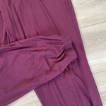 Lively Plum Long Sleeve Drawstring Waist V Neck Casual Jumpsuit Size Large Purple Photo 4