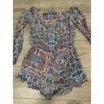 Aeropostale  Women's Boho‎ Paisley Printed Romper Jumpsuit Size S Long Sleeve Photo 4