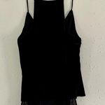Harlowe $ Graham Harlowe and Graham Black Velvet Tank Top Blouse Camisole Lace Underlay Medium Photo 4