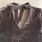 Madewell ‎ Gray Velvet Choker V Neck Blouse Top Size Small Velour Photo 7