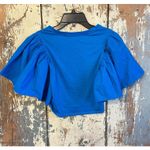 ZARA Puff sleeve Cropped Tee, blue size Small Photo 3