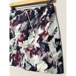 CARVEN Skirt 36 US 4 Abstract Brushstroke Art Print Mini Silk Blend Pocket Wrap Photo 4
