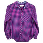 Vineyard Vines  Cashmere Blend Gingham Button Down Shirt Pink Purple Pocket 0 Photo 0