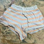 Billabong Blue Yellow And Pink Striped Shorts Photo 0