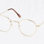 American Eagle Outfitters Round Gold Rim Blue Light Computer Reading Glasses Photo 0