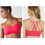 Fabletics  Dash Hot Coral Seamless Cherry Red Strappy Sports Bra Photo 1