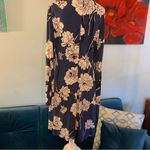 Ivanka Trump  Dress Womens Medium M Blue Floral Cold Shoulder Long Sleeve Photo 5