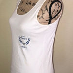 Women’s Air Force Wife White & Blue Deployed Husband Tank Top Size L Size L Photo 0
