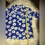 Olivia Palermo Chelsea silk Blue Floral button down blouse sz small Photo 7