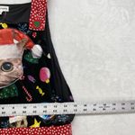 love on a hanger Overalls Women's Medium Black Christmas Kitty Cat Velour Photo 4