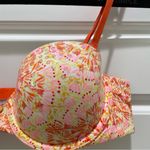 Victoria's Secret Victoria’s Secret Orange Yellow and Pink Lined Strapless Removable Straps Bra Photo 1
