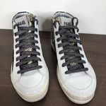P448 New Skate Snakeskin Print Leather High Top Sneaker Glitter Laces Sz 35/US 5 Photo 2