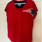 NFL New England Patriot Top Women's Small Touch By Alyssa Milano Red and Blue Logo Photo 0