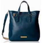 Marc Jacobs Teal Top Handle Oversized Crossbody Leather Tote w Gold Hardware Photo 2