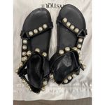 Mystique x Stephanie Gottlieb Collab Miranda Black Faux Pearl Sandals Size 8 Photo 1