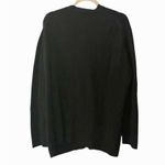 Henri Bendel  Black Extra Fine Merino Wool V Neck Cardigan Sweater Large Italy Photo 1
