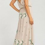 Show Me Your Mumu Bridesmaid maxi dress bohemian MEDIUM floral Bouquet beige Photo 4