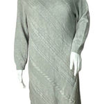 Nurture Dress Women Large Gray Sweater Dress Turtleneck Midi Neutral Minimalist Photo 0