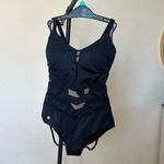 Leonisa  Black One Piece‎ Swimsuit with Sheer Mesh Panels NWOT Size S Photo 1