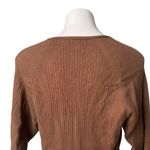 Good American Brown Rib Deep V-Neck Long Sleeve Knit Bodysuit Sweater, Sz 3 Lg Photo 8
