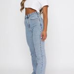 White Fox Boutique White Fox Be Cool Straight Leg Denim Jeans in Washed Blue  Photo 3