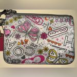 Coach Poppy Butterfly Graffiti Wristlet Nylon/Silver Leather Photo 1