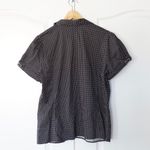 Rockabilly Goth Blouse puff sleeve Polkadots XL Photo 2
