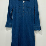 Talbots Womens Shirt Dress XS Blue Knee Length 1/5 Button Cotton Pocket Career Photo 0