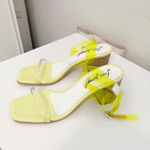 Free People  Natal Heel Sandals Neon Yellow size 39‎ Photo 3