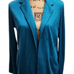 Norm Thompson Teal 100% Wool Open Front Cardigan Blazer‎ Jacket Medium Photo 0