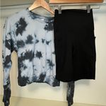 NWT 90 Degrees by Reflex 2 Piece Cropped Crewneck Sweater & Bike Shorts Set Photo 6