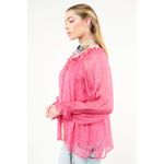NWT Aratta Pink Maven Blouse with Gold Dashed Embellishment Sz Medium MSRP $124 Photo 5