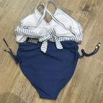 Blooming Jelly  Striped Bikini Top and Blue Bottom Set - NWT Photo 2