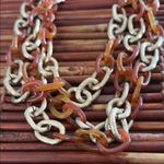 Talbots  Gold and Orange Multi-Strand Link Necklace Photo 3