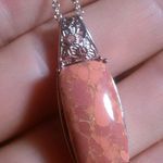 Mojave Orange Turquoise 18K Plated Pendant Stainless Steel Necklace Photo 4
