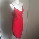 Windsor  Asymmetrical Faux Wrap Red Special Occasion Party Mini Dress Photo 4